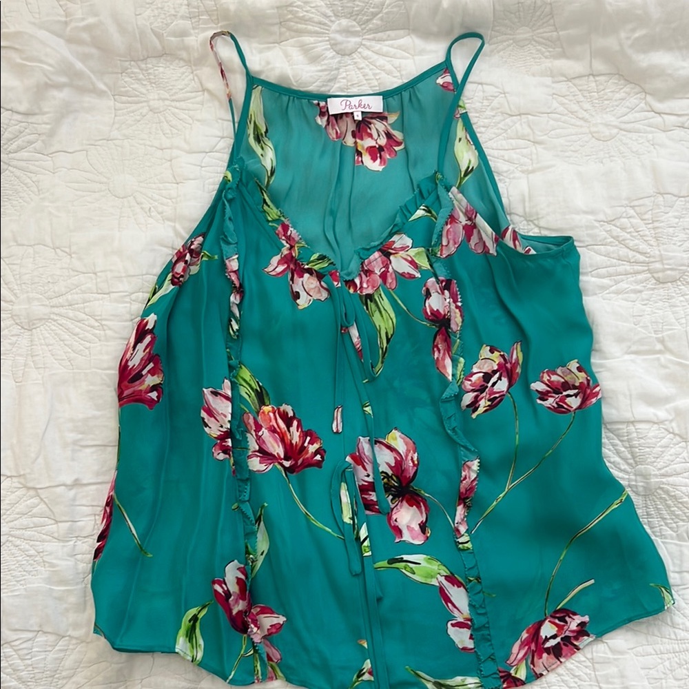 Parker Teal and Pink Floral Camisole